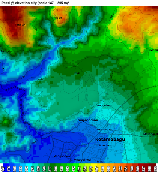 Passi elevation map