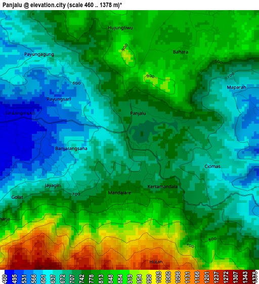 Panjalu elevation map