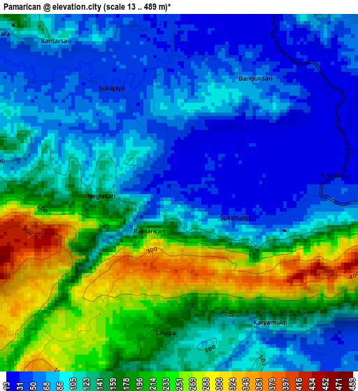 Pamarican elevation map