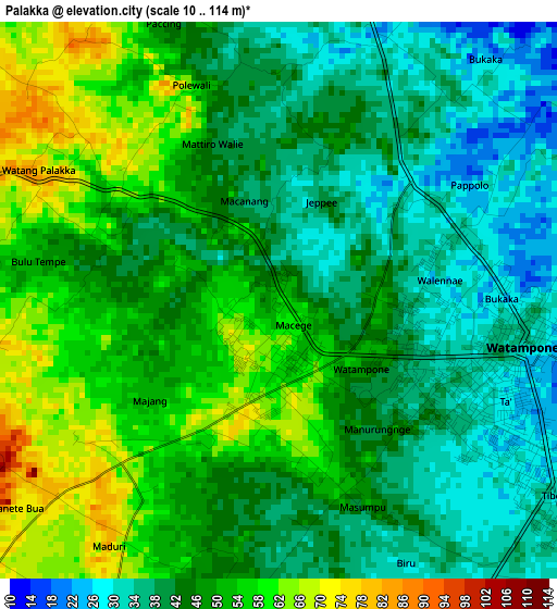 Palakka elevation map