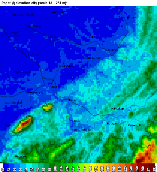 Pagat elevation map