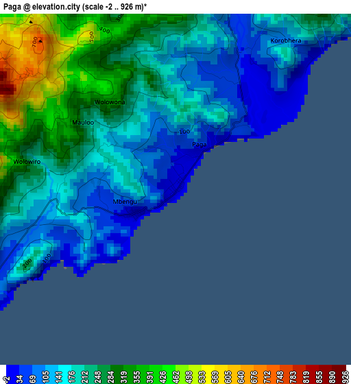 Paga elevation map