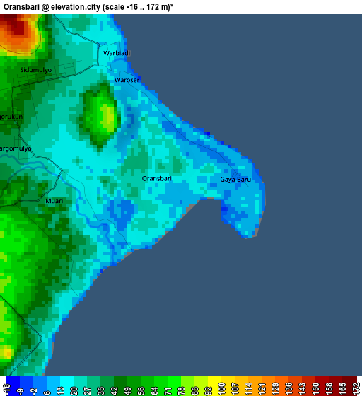 Oransbari elevation map