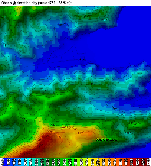 Obano elevation map