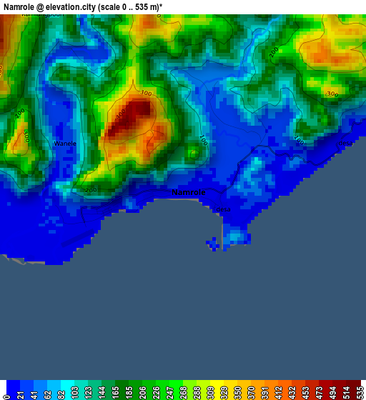 Namrole elevation map