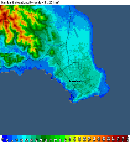 Namlea elevation map