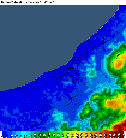 Nabire elevation map