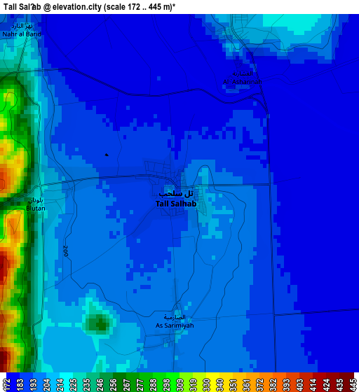 Tall Salḩab elevation map