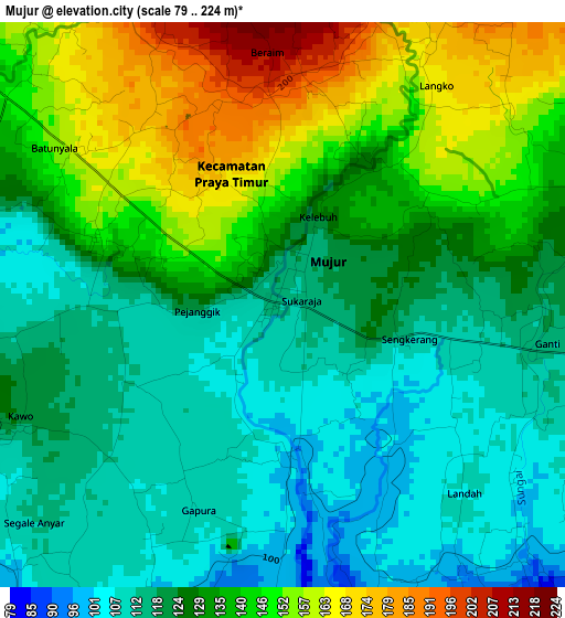 Mujur elevation map