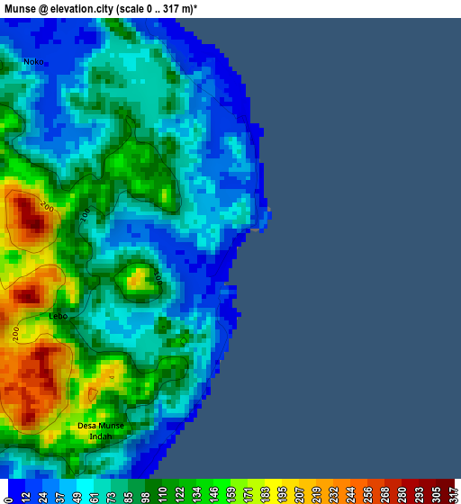 Munse elevation map