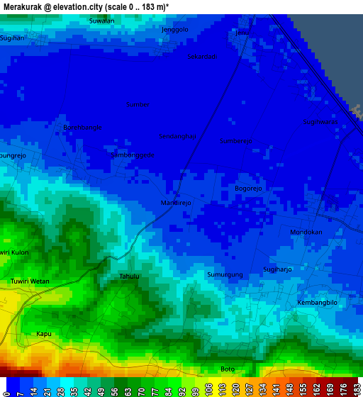 Merakurak elevation map