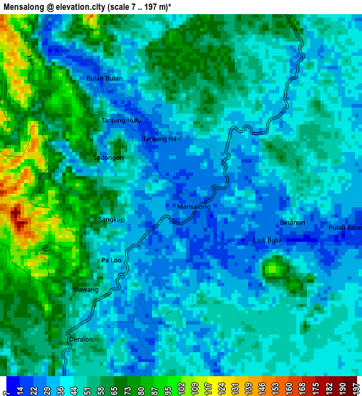 Mensalong elevation map