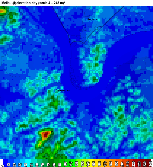 Meliau elevation map