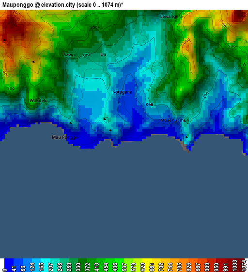 Mauponggo elevation map