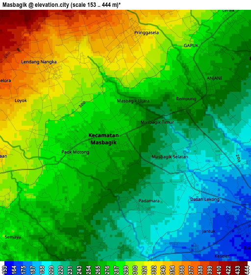 Masbagik elevation map