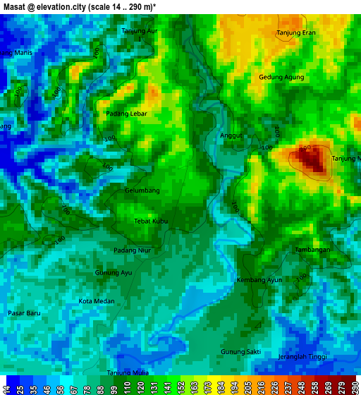 Masat elevation map