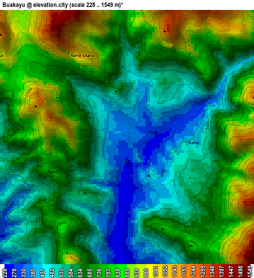 Buakayu elevation map