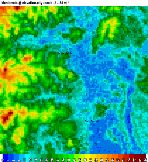 Manismata elevation map