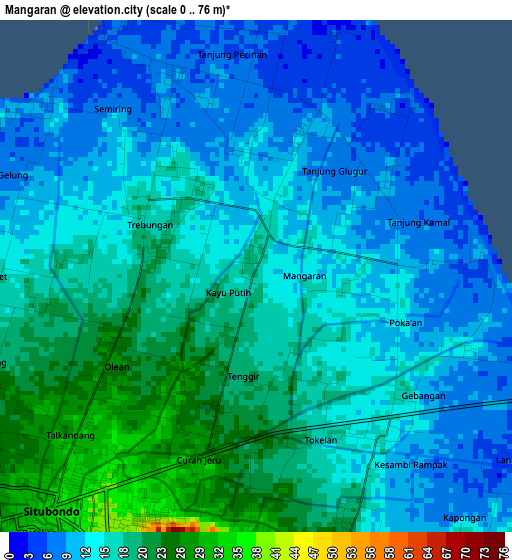 Mangaran elevation map
