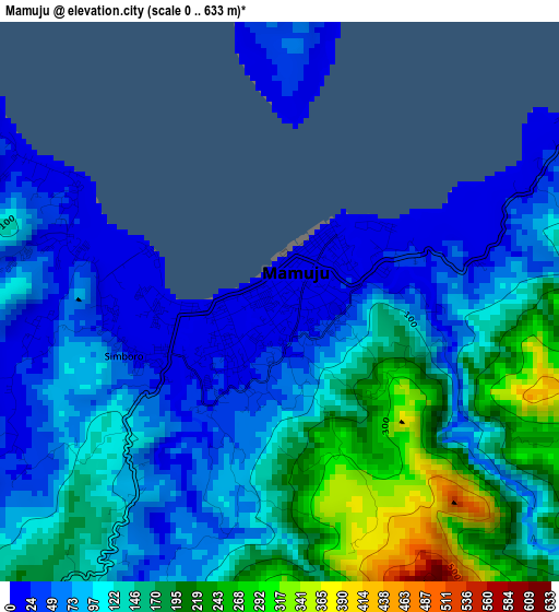 Mamuju elevation map