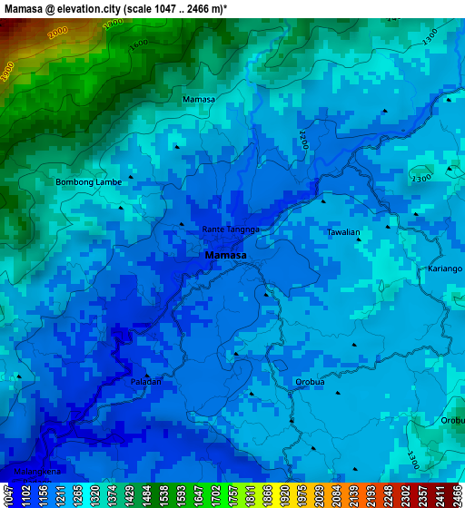 Mamasa elevation map