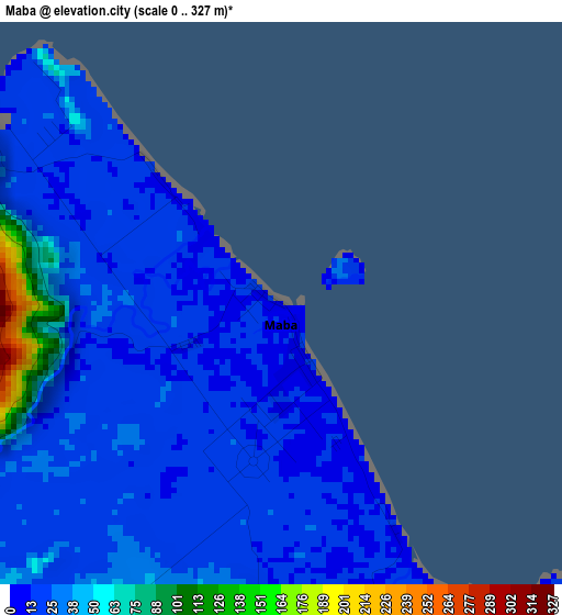Maba elevation map
