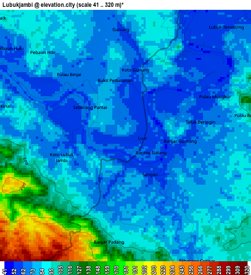 Lubukjambi elevation map