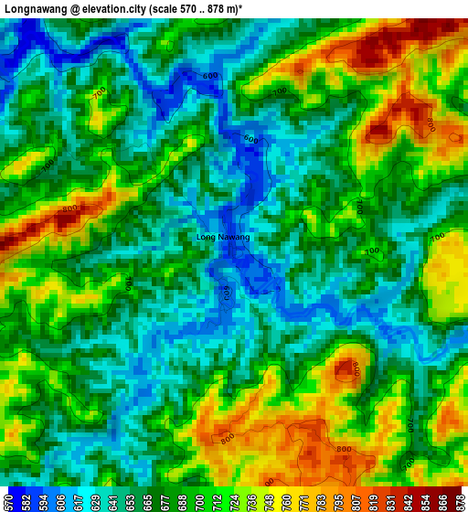 Longnawang elevation map