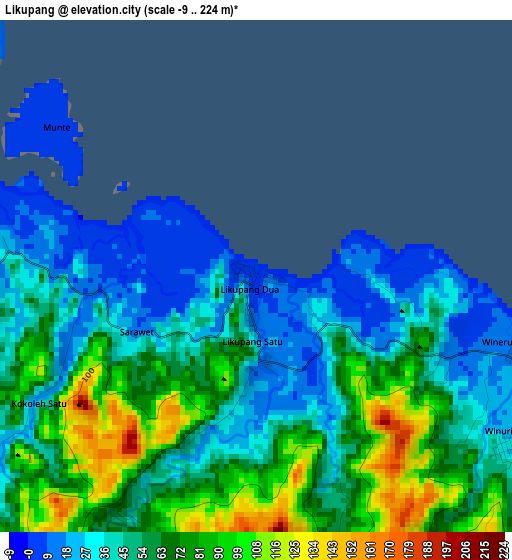 Likupang elevation map