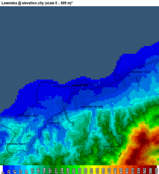 Lewoleba elevation map