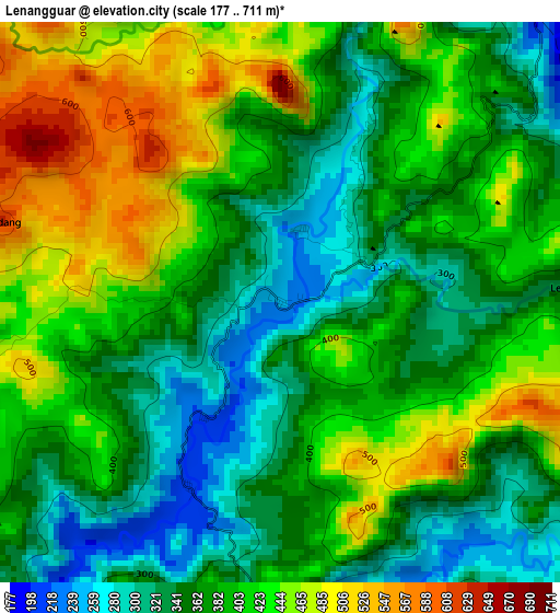 Lenangguar elevation map