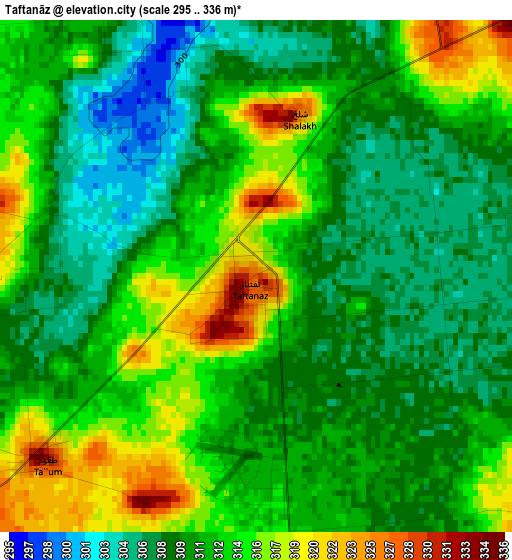 Taftanāz elevation map