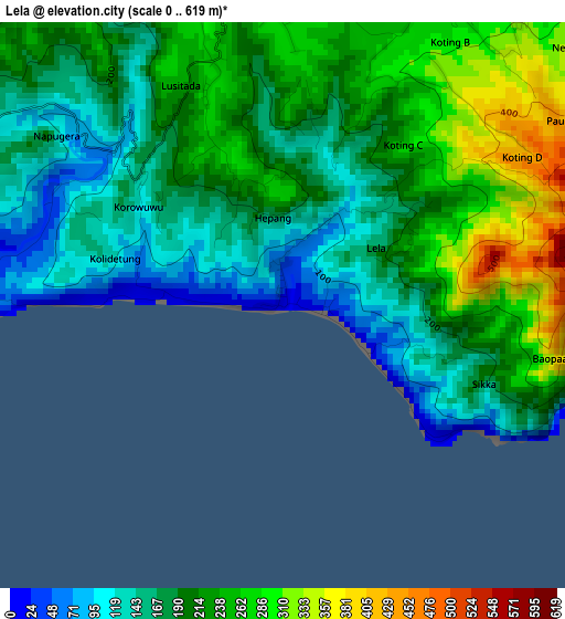 Lela elevation map
