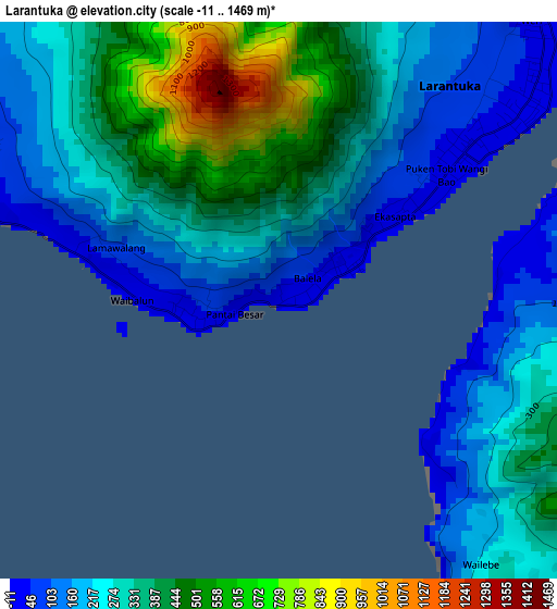 Larantuka elevation map