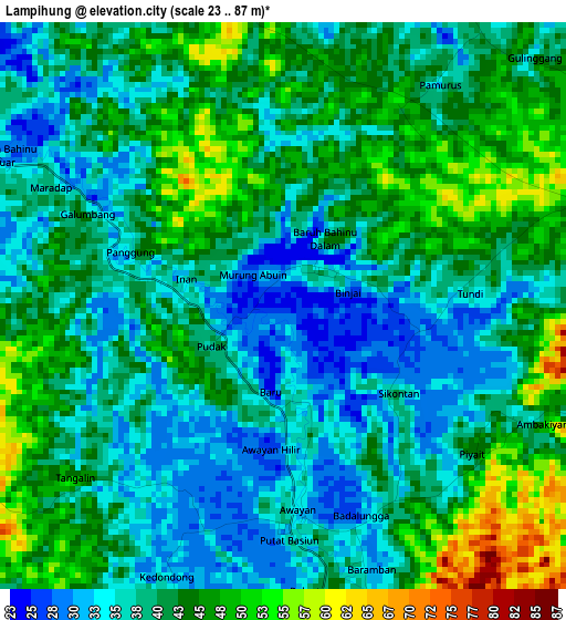 Lampihung elevation map