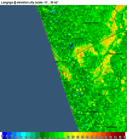 Langnga elevation map