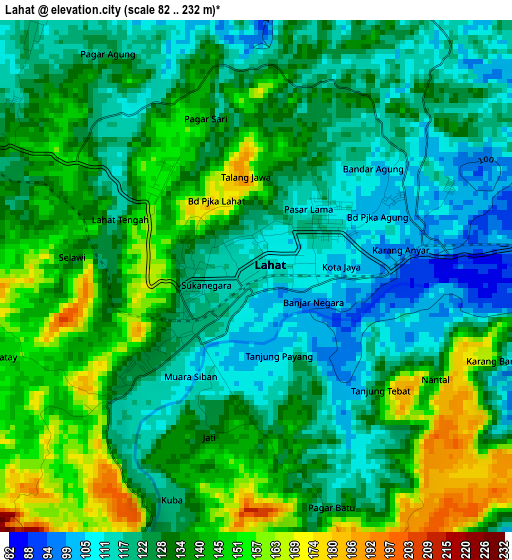 Lahat elevation map