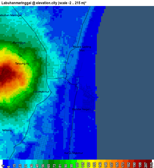 Labuhanmaringgai elevation map