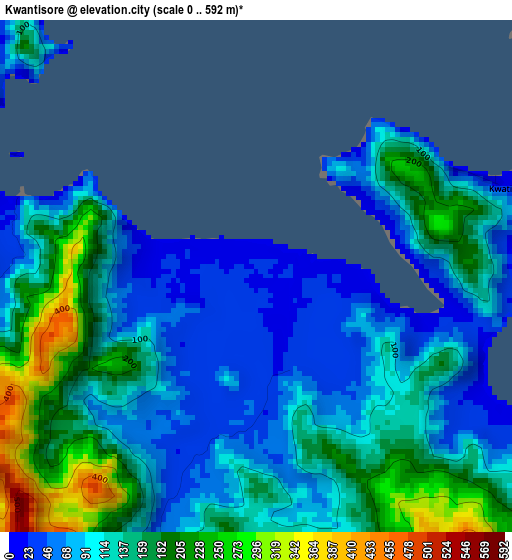 Kwantisore elevation map