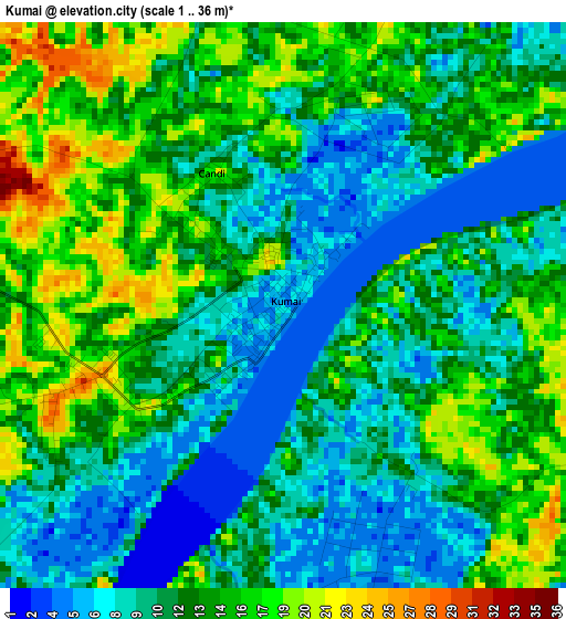 Kumai elevation map