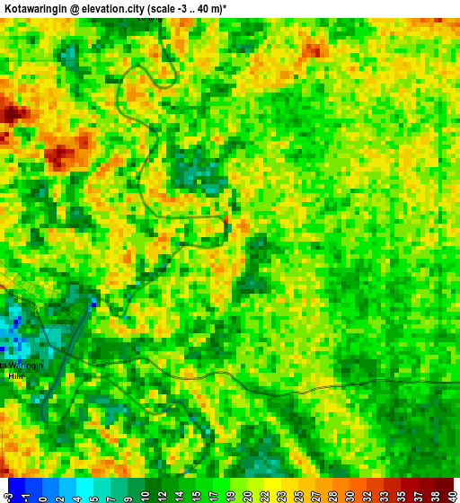 Kotawaringin elevation map