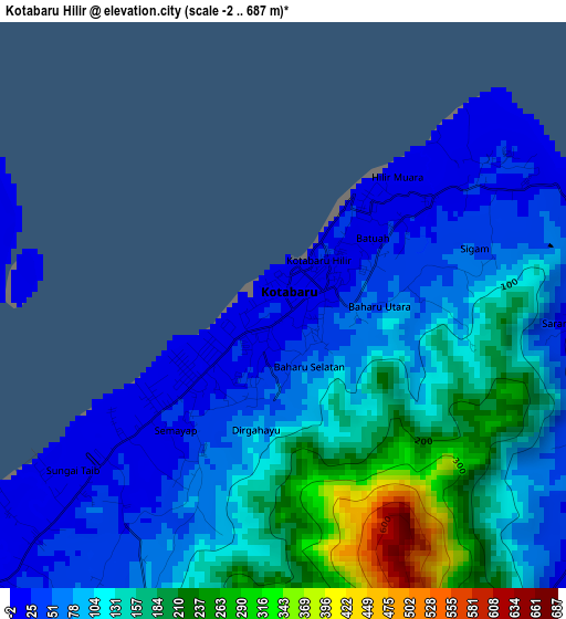 Kotabaru Hilir elevation map