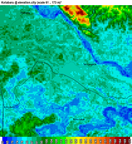 Kotabaru elevation map