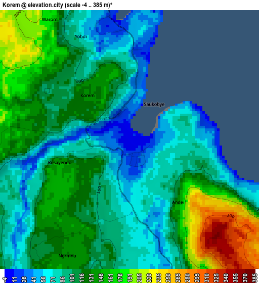 Korem elevation map