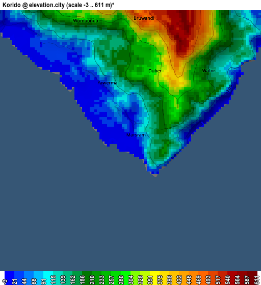 Korido elevation map