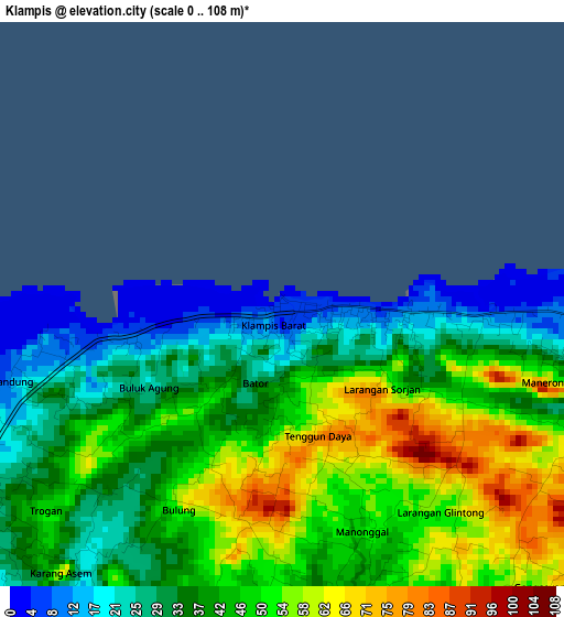 Klampis elevation map