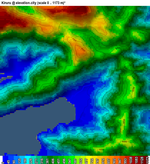 Kiruru elevation map