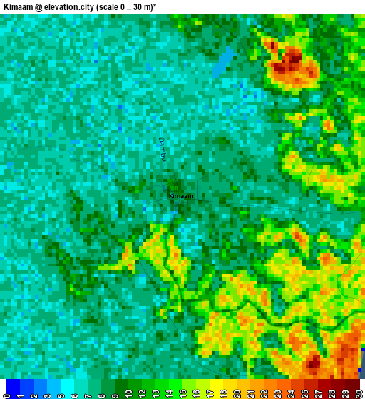 Kimaam elevation map