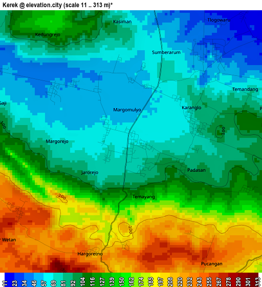 Kerek elevation map