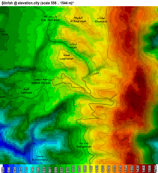 Şlinfah elevation map